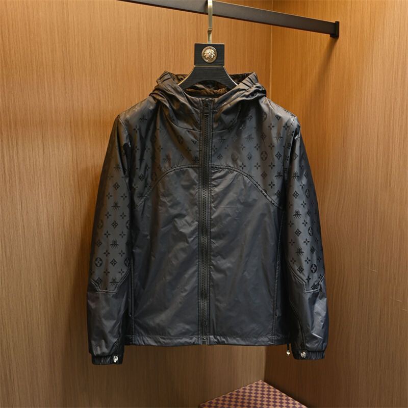 European Trendy Brand Fashion Color-Block Jacket for Men, Spring and Autumn Thick Slim-Fit Casual Light Luxury Windproof Hooded Coat