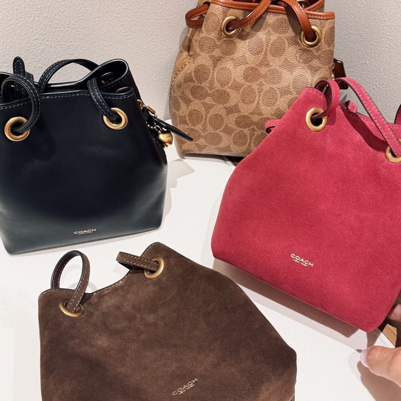 New high-quality Jade small lucky bag bucket bag with classic monogram pattern, drawstring closure, single shoulder and crossbody women's bag