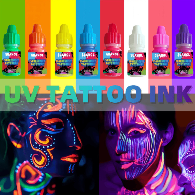 Tattoo UV fluorescent ink 5ml, tattoo art Tattoo UV fluorescent ink 5ml, tattoo art
