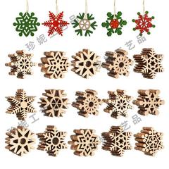 木製工芸品彫刻雪花ストラップ透かし彫り木片木製クリスマスdiyクリスマスツリー県掛け装飾