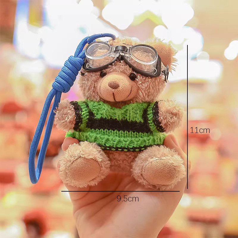 Juguetes de peluche trajes suéter osos colgante llavero adorable Teddy Bear bolso colgante pequeño regalo