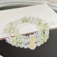 Новый китайский оригинальный дизайн натуральный зеленый виноградный камень белый кристалл двуручный браслет натуральный кристалл оптовая трансляция