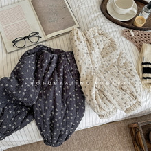 2025童装秋冬装新款儿童韩版碎花夹棉冬季棉裤女童男童裤子5627