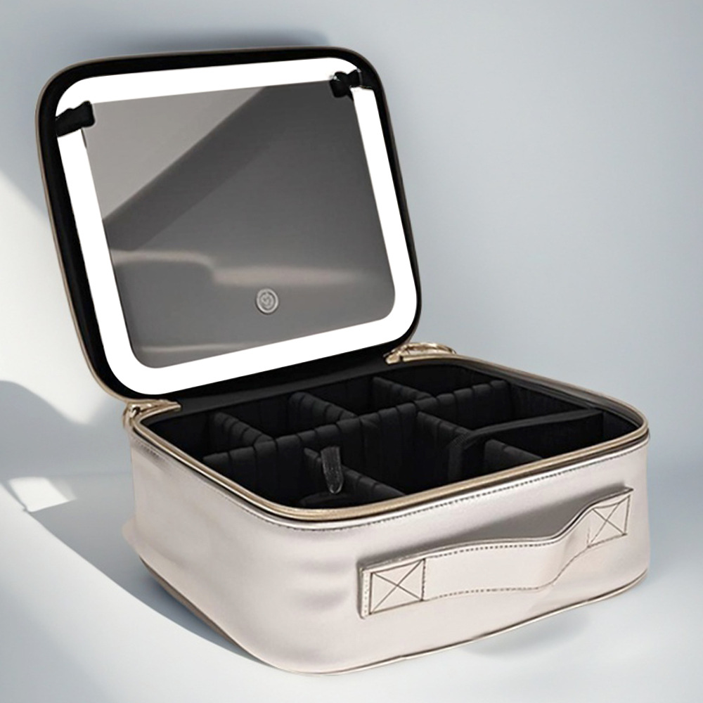 반짝이는 실버+LED 미용거울