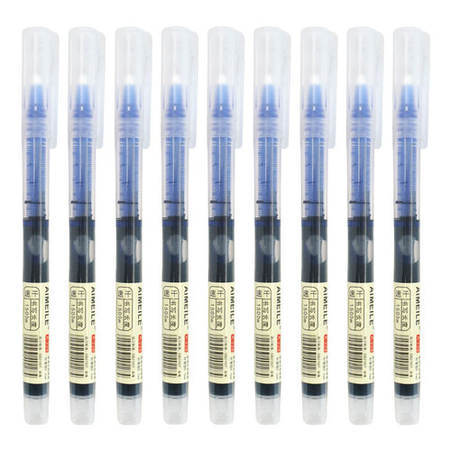 Large-capacity straight liquid ballpoint pen 0.5 needle tube gel pen water-based quick-drying signature pen student exam pen wholesale
