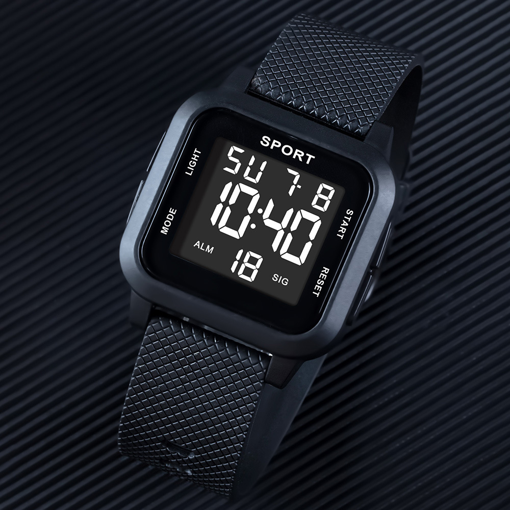 Alarma multifuncional transfronteriza relojes electrónicos cuadrados tendencia al aire libre deportes estudiantes de luz nocturna relojes electrónicos en stock