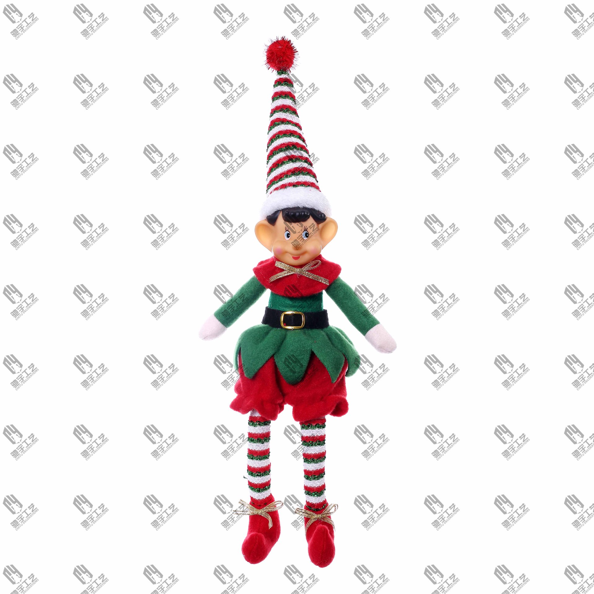 Nuevos productos transfronterizos de Navidad nariz larga piernas largas muñecas elfos muñecas sentadas estantes muñecas decoraciones lotes de muñecas