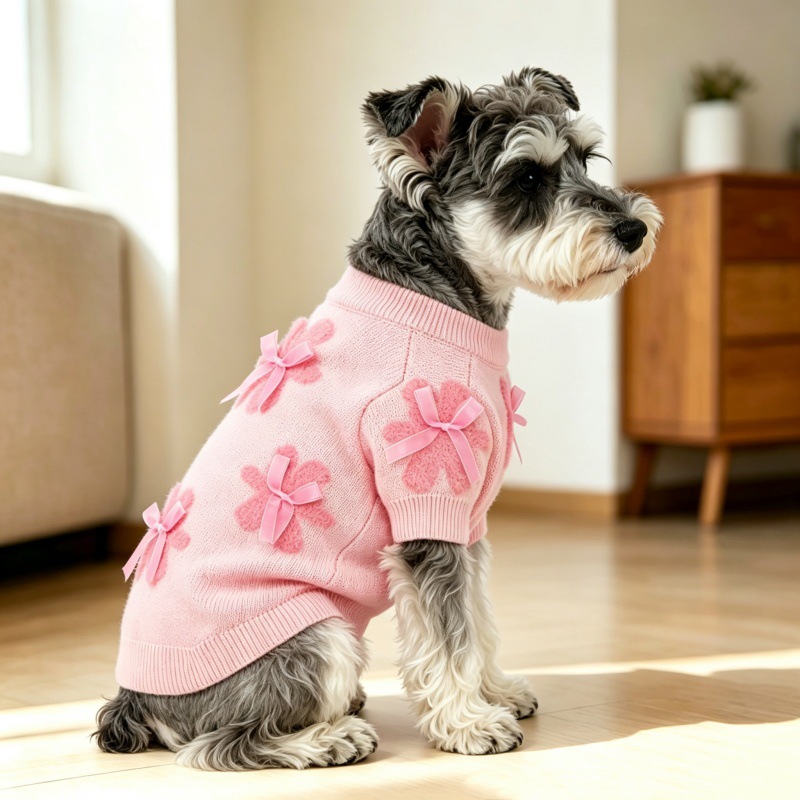Vairumtirdzniecība mājdzīvnieku trikotāžas džemperi maziem un vidējiem suņiem, suņiem un kaķiem, Teddy Pomeranian, French Dou, Schnauzer, Rachel ziemas apģērbi