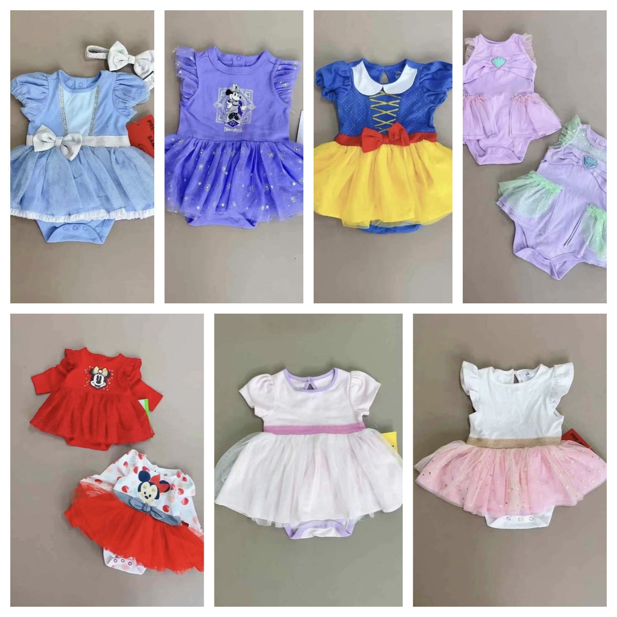 Lote de Mamelucos de Manga Corta para Niñas Surtido Aleatorio para Niños Pequeños