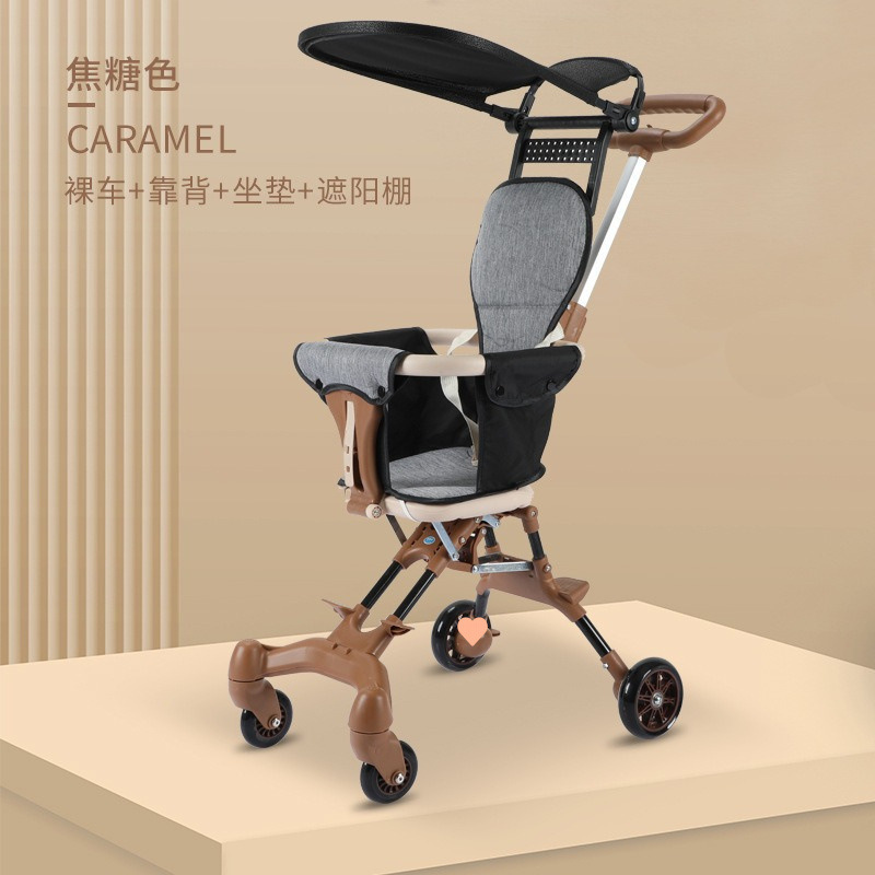 Caminar para bebés confortável, ligero y plegable, carrito de cuatro ruedas para bebés de dos vías para niños caminando para bebés