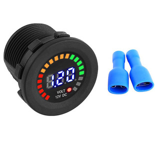 Applicable car motorcycle boat 12v color screen voltmeter car battery voltage monitor DC24V digital display
