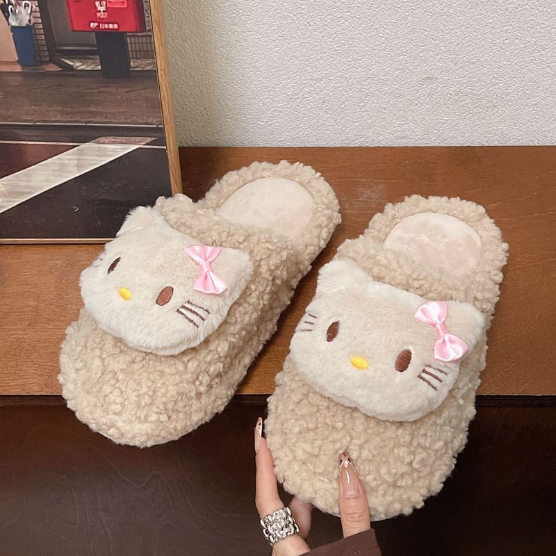 可爱卡通猫棉拖女2025新款包头厚底加厚保暖棉拖鞋可爱居家棉拖|undefined