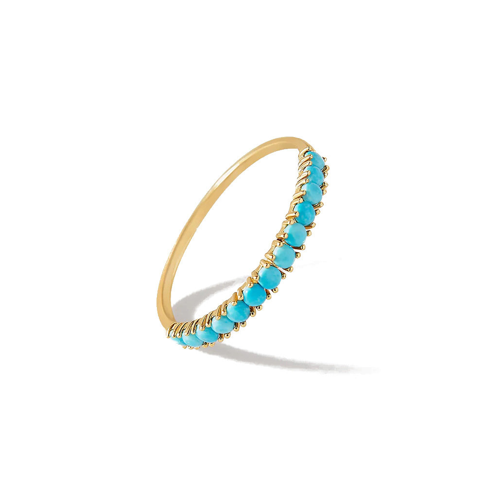 Daily Occasion 925 Sterling Silver Turquoise Zircon Geometric Rings