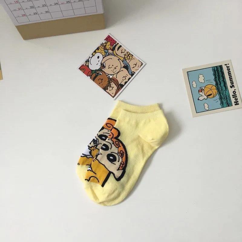 Crayon Xiaoxin calcetines de dibujos animados para mujeres ins estilo coreano de moda lindo todo partido estilo universitario verano calcetines de tobillo de corte bajo para mujeres
