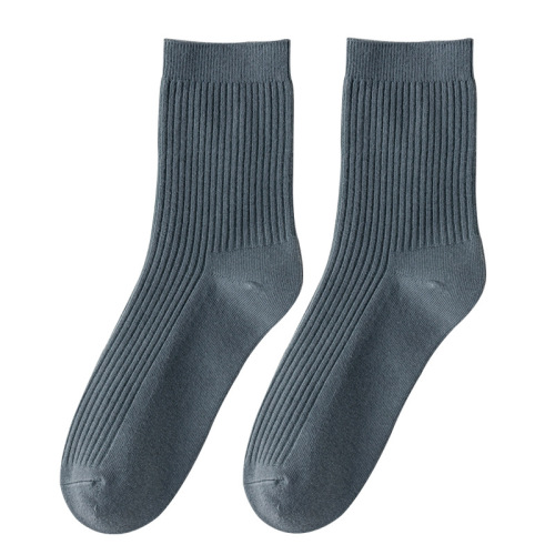 Pure cotton socks men's spring and autumn mid-calf business socks men's double-needle 45g boneless cotton socks Zhuji cotton men's socks