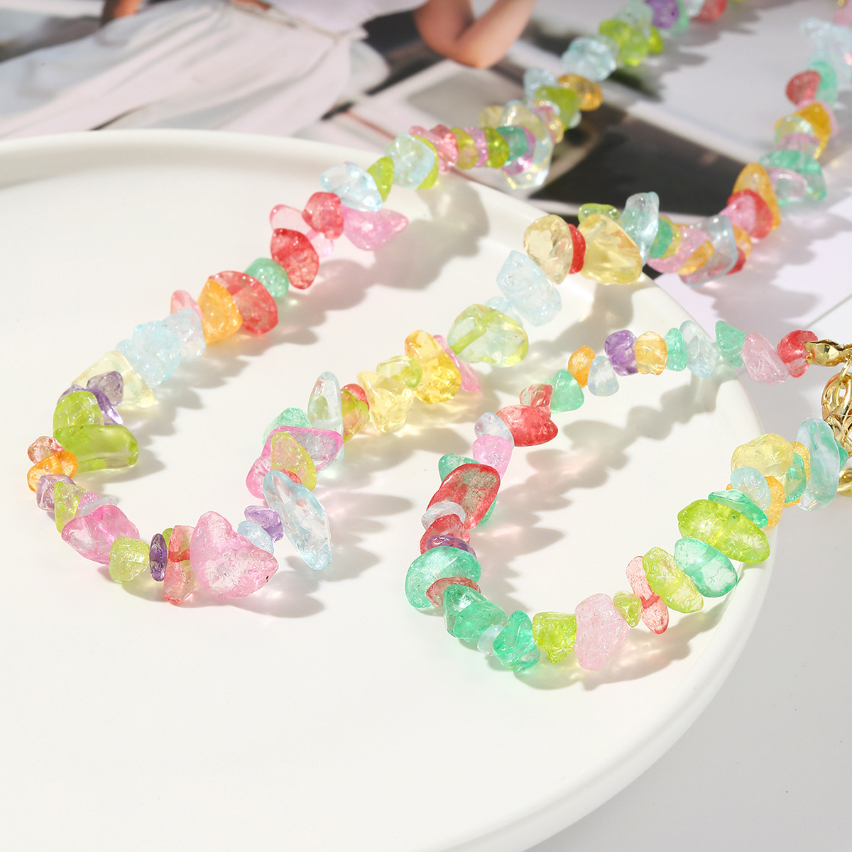 jewelry Bohemian colored gravel bracelet jewelry natural stone bracelet_voghion.com