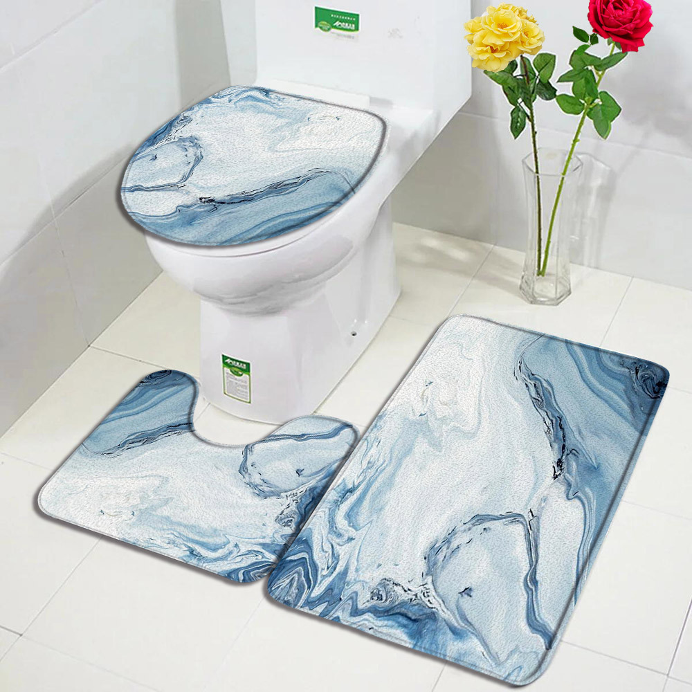 Baño transfronterizo de tres piezas aislante de frío absorción de agua alfombra de franela resistente al desgaste y sucia fácil de cuidar alfombra antideslizante de decoración doméstica