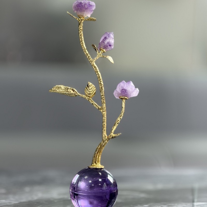 北欧モダンライト高級ゴールデン合金枝クリスタル装飾品モデルルームリビングルーム玄関装飾装飾品|undefined