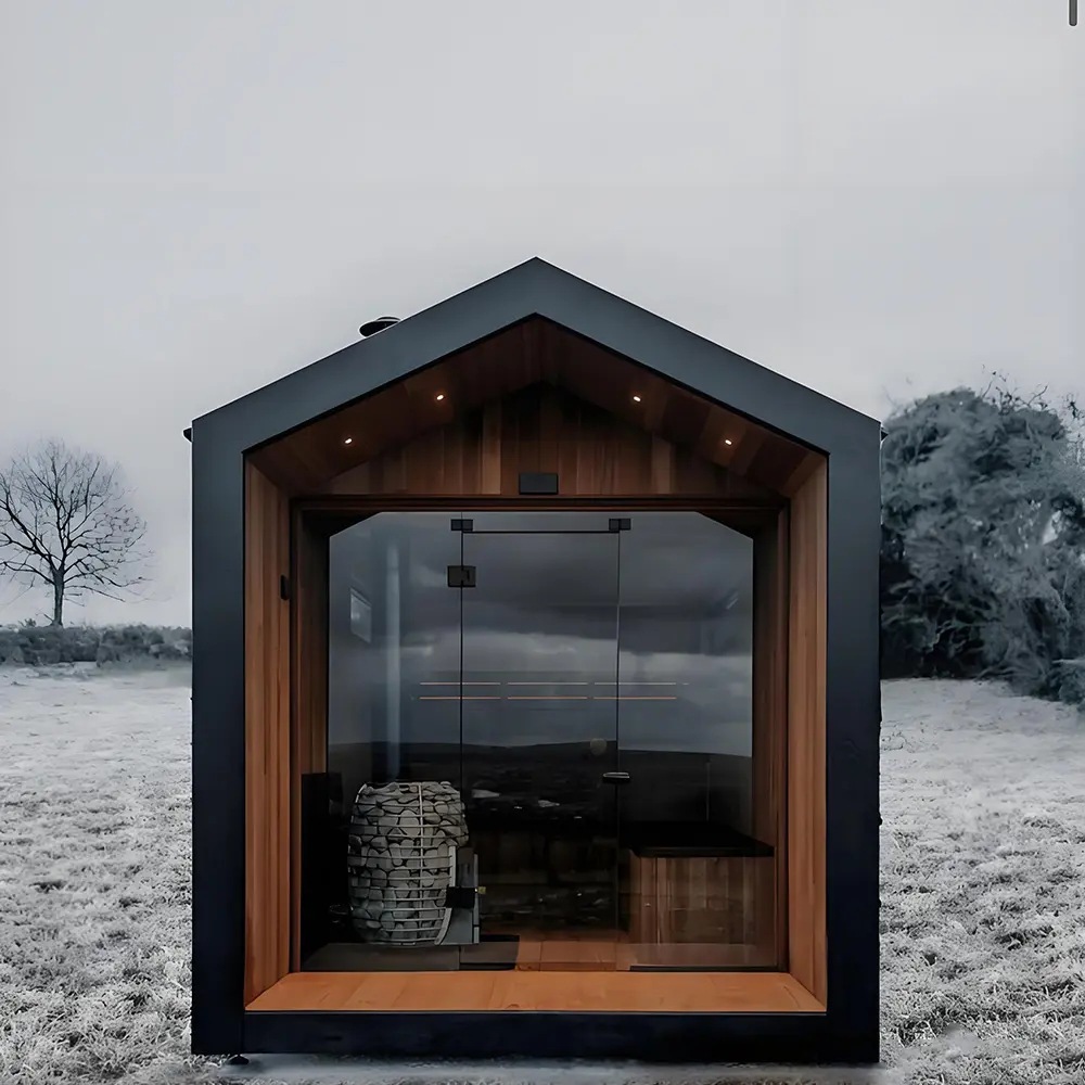 Factory Hot Sale Luxury Outdoor Sauna Room Cedar/Tamarack Wood Steam Sauna Garden Cabin
