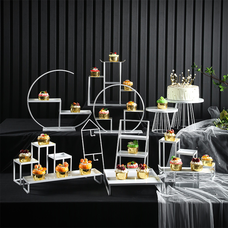 Estilo Europeo decoración de la mesa de postre soporte de exhibición de la boda postre comida fría pausa para el té pastel estante de la tarde Merienda de pie image 16