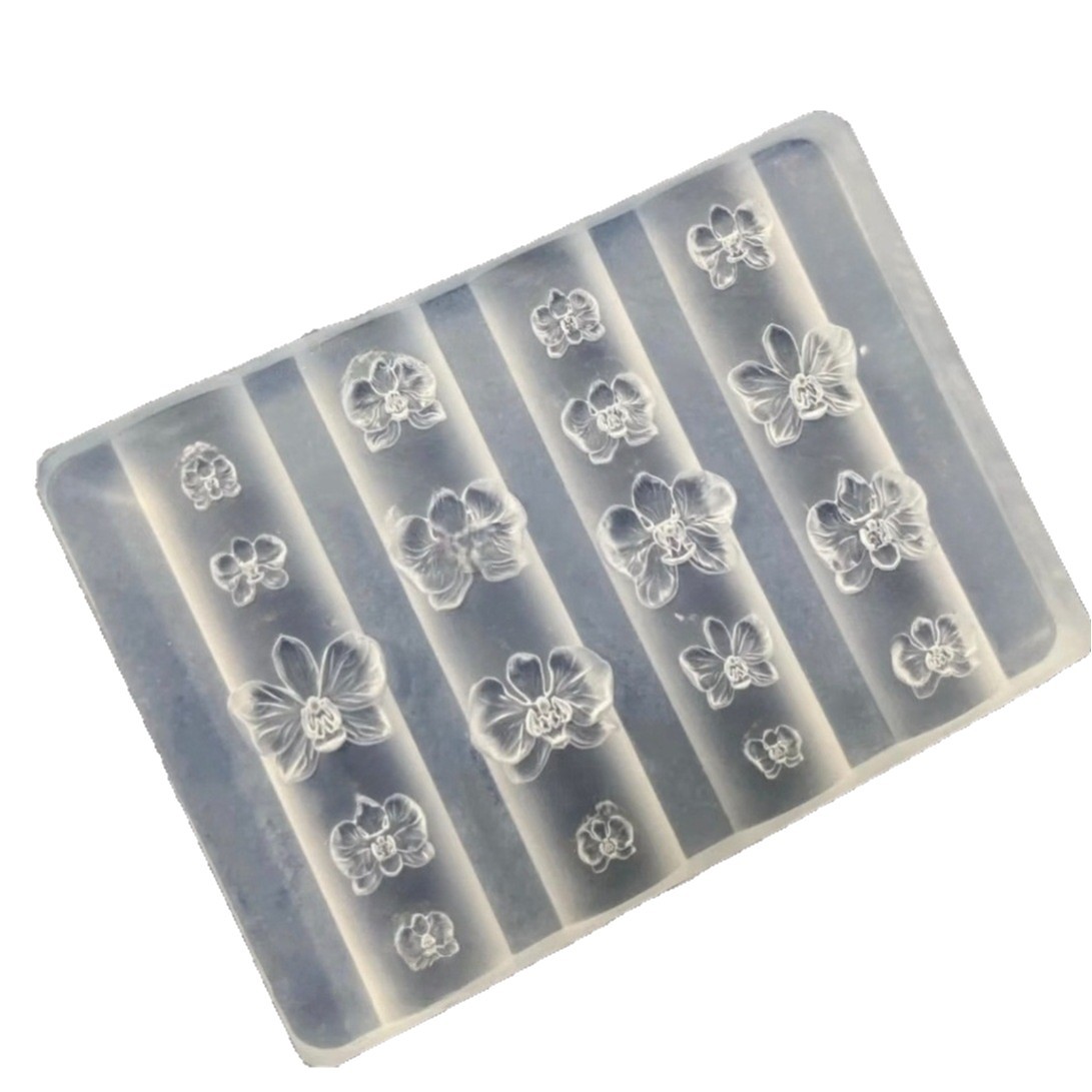 Molde de manicura amor arco en relieve flor ornamentos molde abrasivo alta permeabilidad estereoscópica DIY decoración molde de silicona