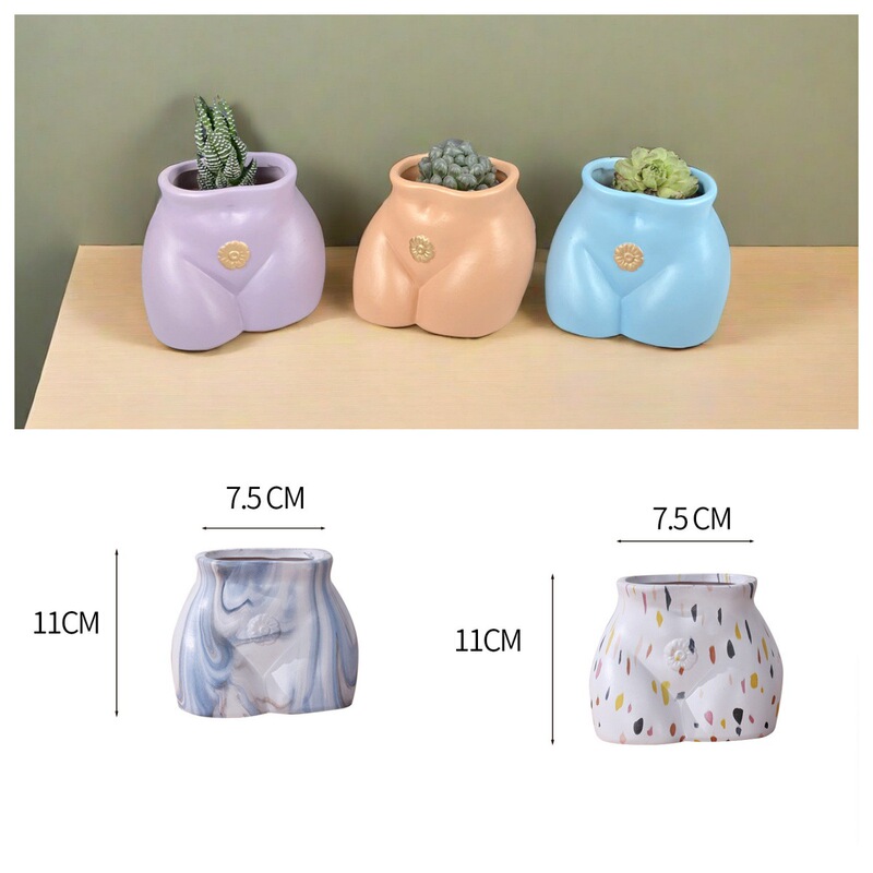 Free Shipping Cross-border Special for Girls Peach Hip Flower Pot Wholesale European Style Garden Desktop Creative Double Flower Pot Fleshy Flower