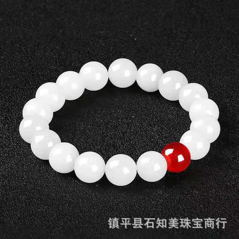 新疆と和田羊脂白玉金糸玉のブレスレットの男女の玉の手の卸売りを生放送します。|undefined