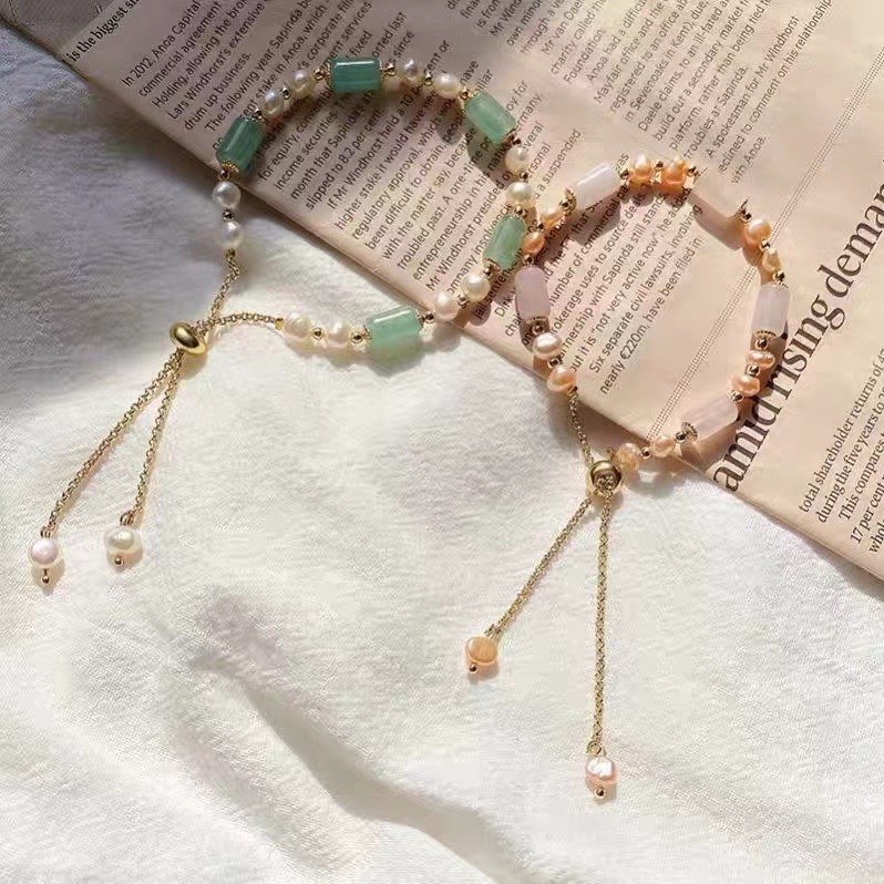 Casual Geometric Freshwater Pearl Plating Zircon Bracelets 1 Piece