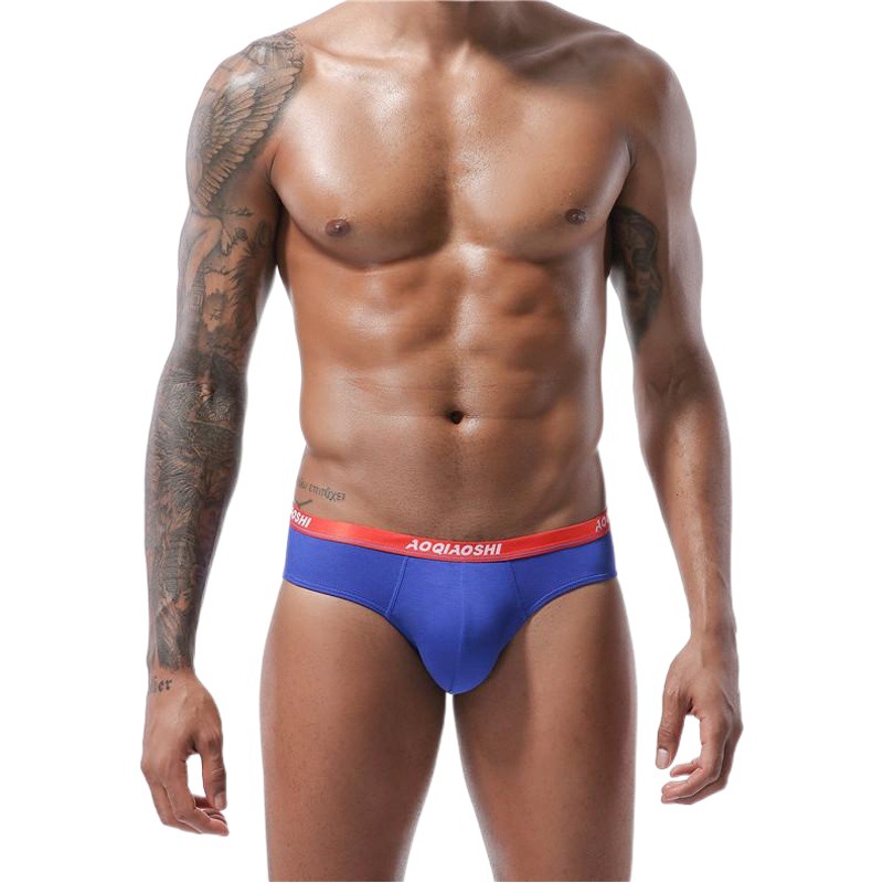 New Men's Underwear, Korean Style for Young Men, Sexy Low-Waist Modal Breathable Trendy Men's Comfortable Briefs with Double-Layer Front Panel