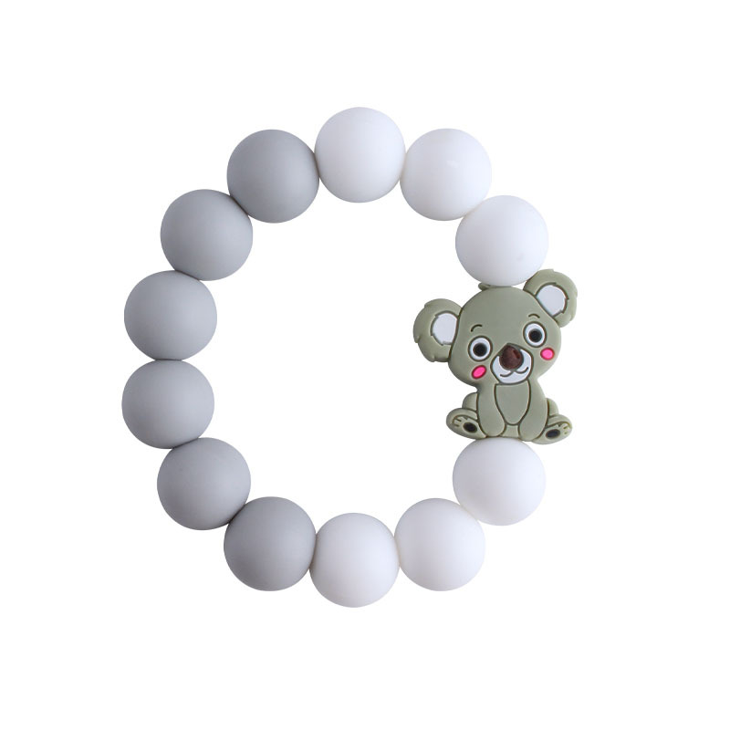 Nuevo DIY creativo de dibujos animados de silicona juguete bebé animal de dibujos animados aguacate pulsera de silicona teether stick