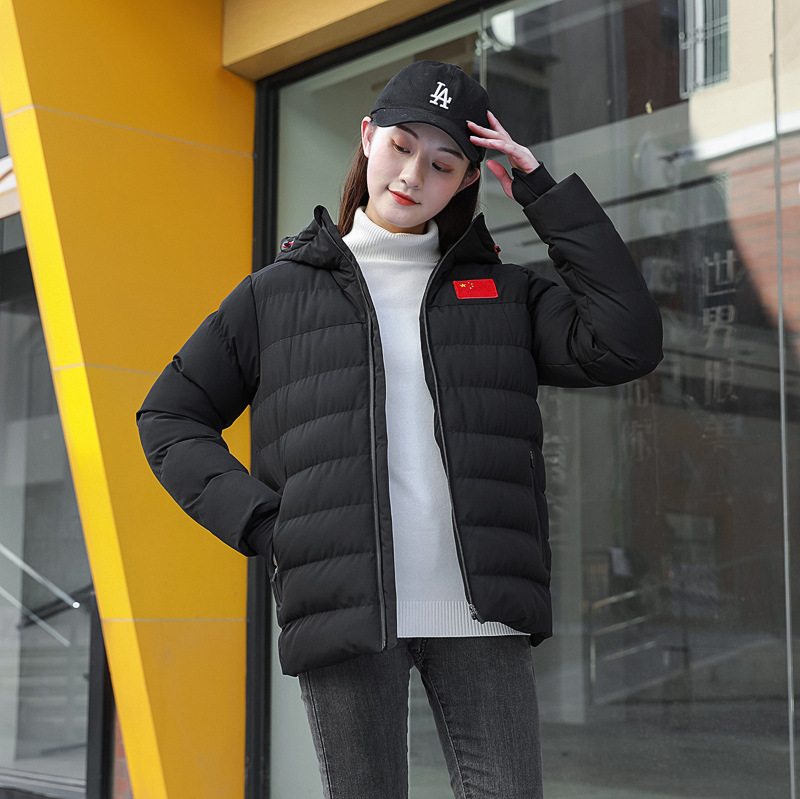 Children's short cotton coat, winter thickened warm casual puffer jacket, couple's down cotton coat, custom-made for men and women