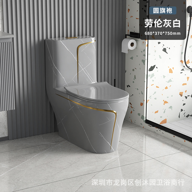 Exportación de comercio exterior Inodoro de color Inodoro de cerámica Fila de piso Fila de asiento de pared Inodoro directo/sifón toilet