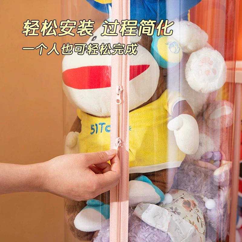 Doll with zipper, storage system, plush plastic toy for bedroom, custom-made