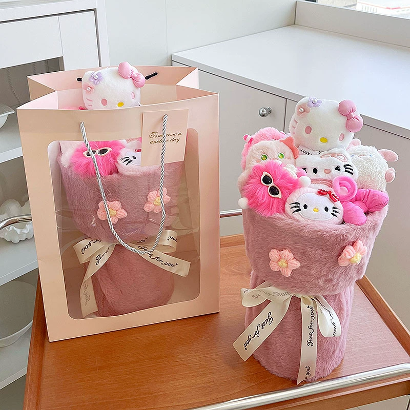 Hello Kitty, детская рождественская мультяшная кукла для друга, букет, подарок на день рождения