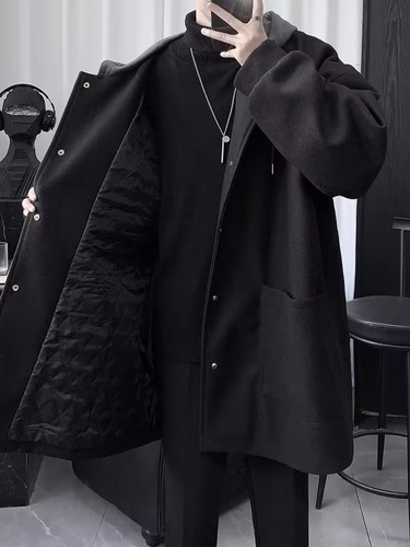 Urban Style Autumn/Winter Men's Cool & Trendy Casual Jacket & Coat Set for Men - High-End Simple Color Fashionable Outfit