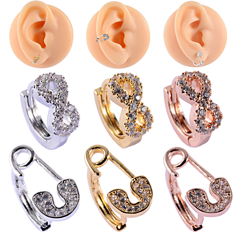 Creative copper fashionable earrings with zircon