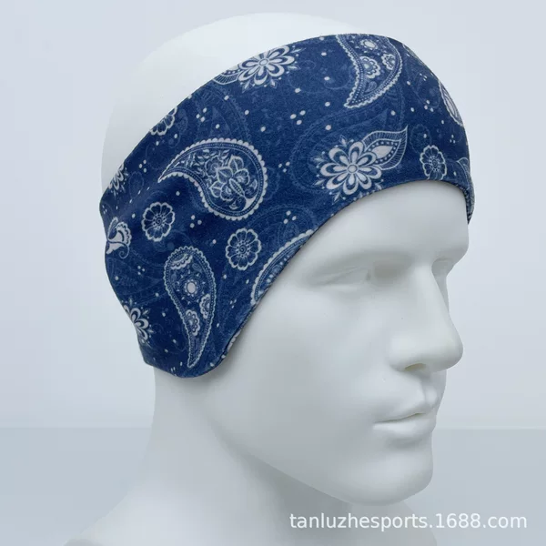 Sports hair band custom e-commerce foreign trade full bottom printing fitness double brush velvet winter outdoor warm sports headband
