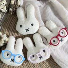 卡通眼镜米菲兔kt猫胸针配件开口充棉玩偶头饰辅料配饰厂家批发