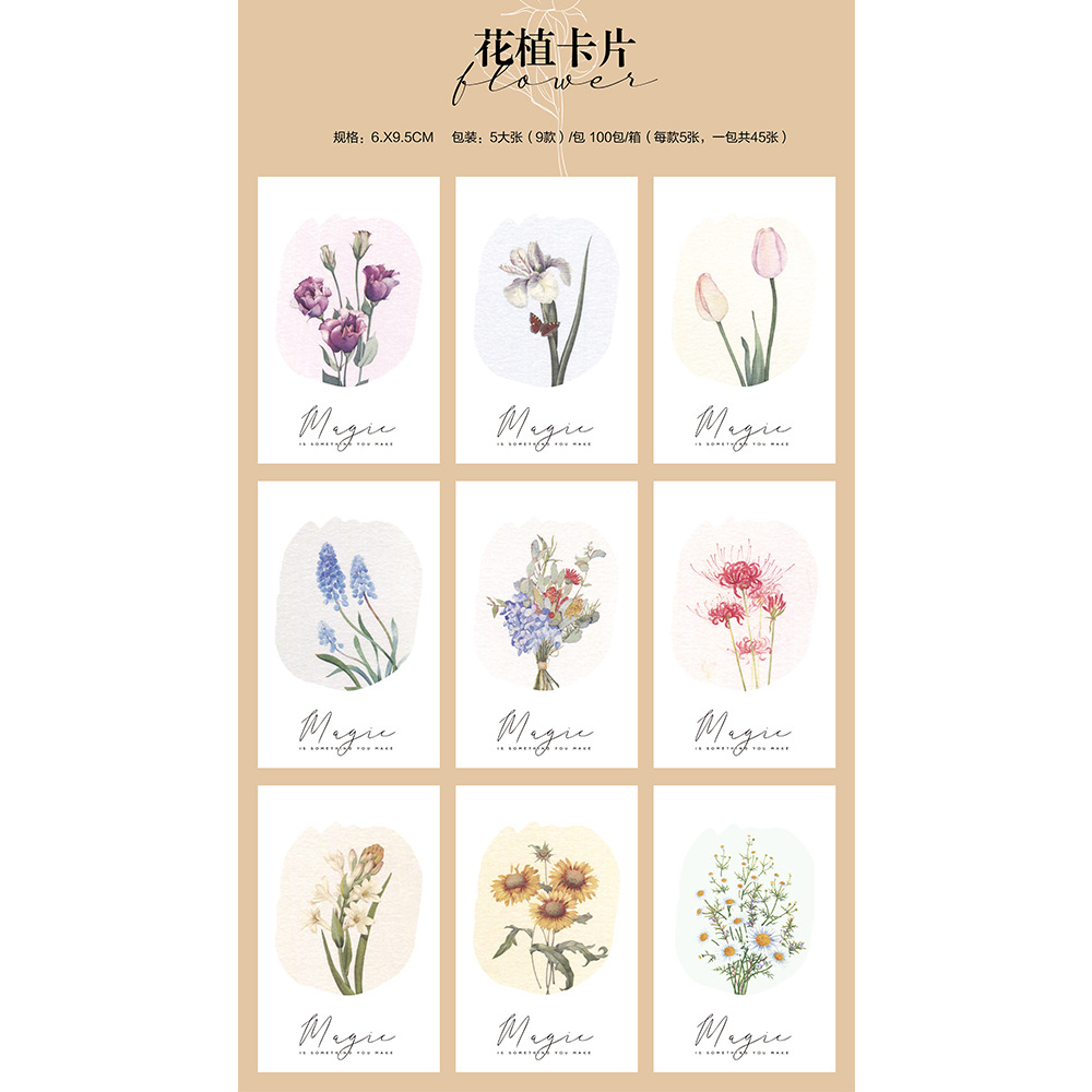 Tarjeta de felicitación de Año Nuevo con rosas, mensaje de amor en inglés estilo INS, tarjeta pequeña de una sola página, ramo, arte floral creativo de floristería, bendición floral.