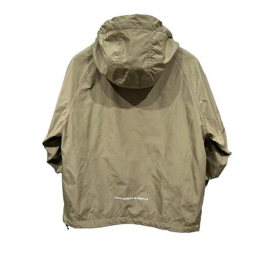Men's Spring and Autumn Workwear Half-Zip Down Jacket with Hood Sweatshirt Solid Color Pullover Top Loose Casual Jacket Overcoat