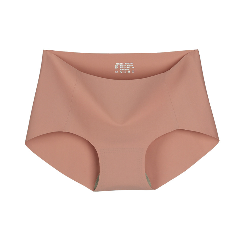 【33色】7A抗菌日本製アイスシルクミッドウエストシームレスショーツ女性用薄手モダールガールズショーツ