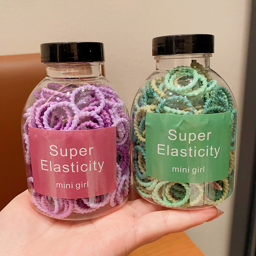 Children's canned rubber band has high elasticity and does not hurt hair. Baby's headband with small hair volume. Little girl's hair elastic band.