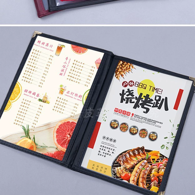 Держатель для меню из прозрачного ПВХ, меню для западной кухни, двухсторонний, четыре стороны