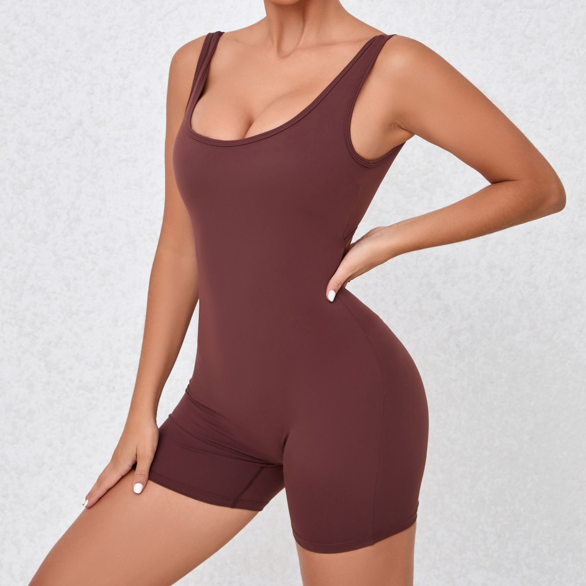 163g Weight Shorts Pants Length Nylon, Spandex Fabric Type Rompers Pants Type Fitness, Running Occasion Solid Color Pattern Spring&Summer Season Basic, Sport Style Style Basic Sport Style Solid Color Nylon Spandex Tracksuit Rompers 3