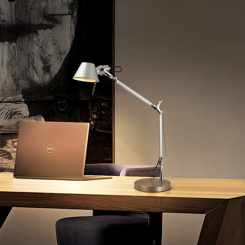 Nordic Modern Minimalist Office Study Desk Lamp Creative Light Luxury Foldable Long-Arm Bedroom Bedside Atmosphere Lamp