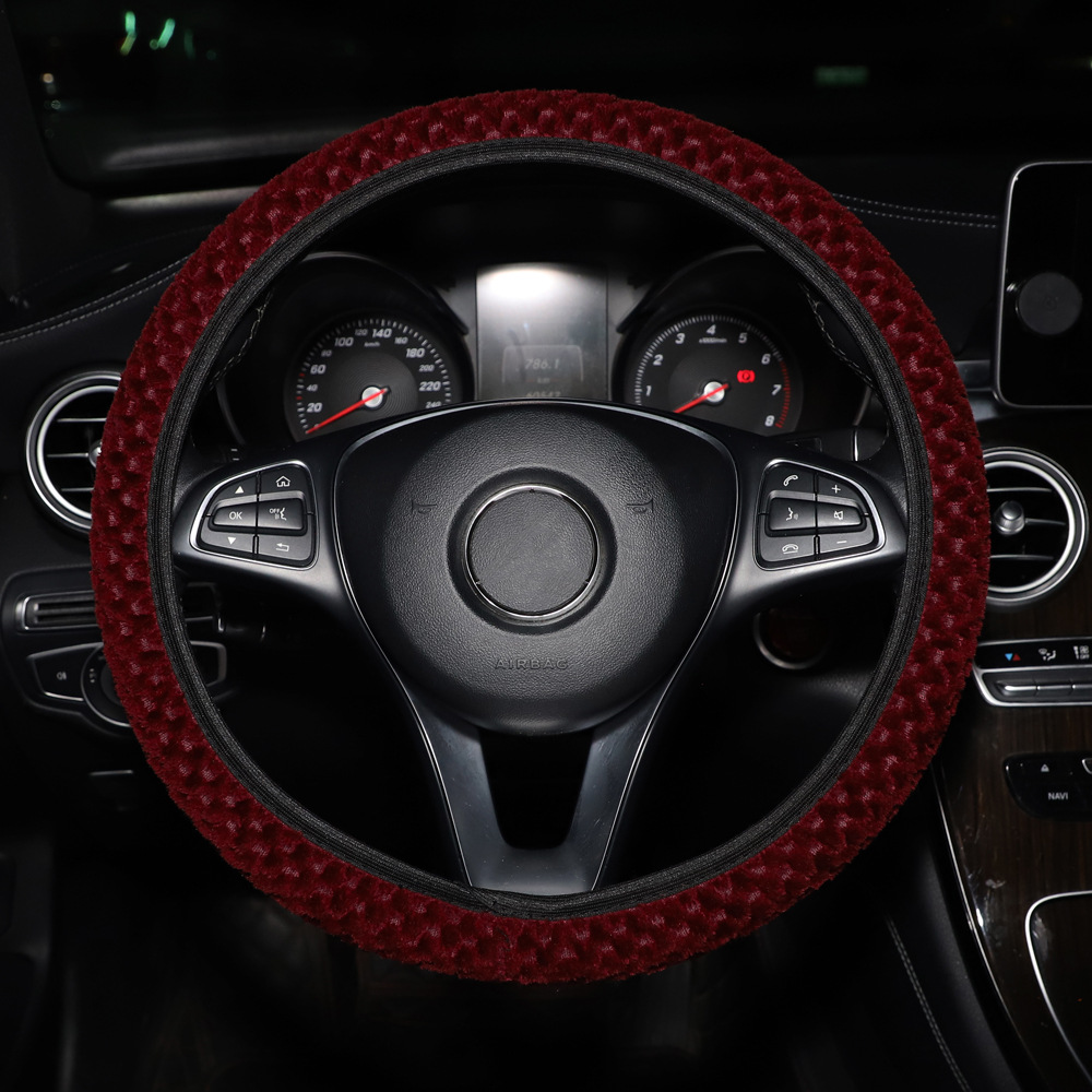 Cubierta del volante del coche de felpa corta invierno pequeño terciopelo sin anillo interior banda elástica cubierta de la manija transfronteriza AliExpress Amazon