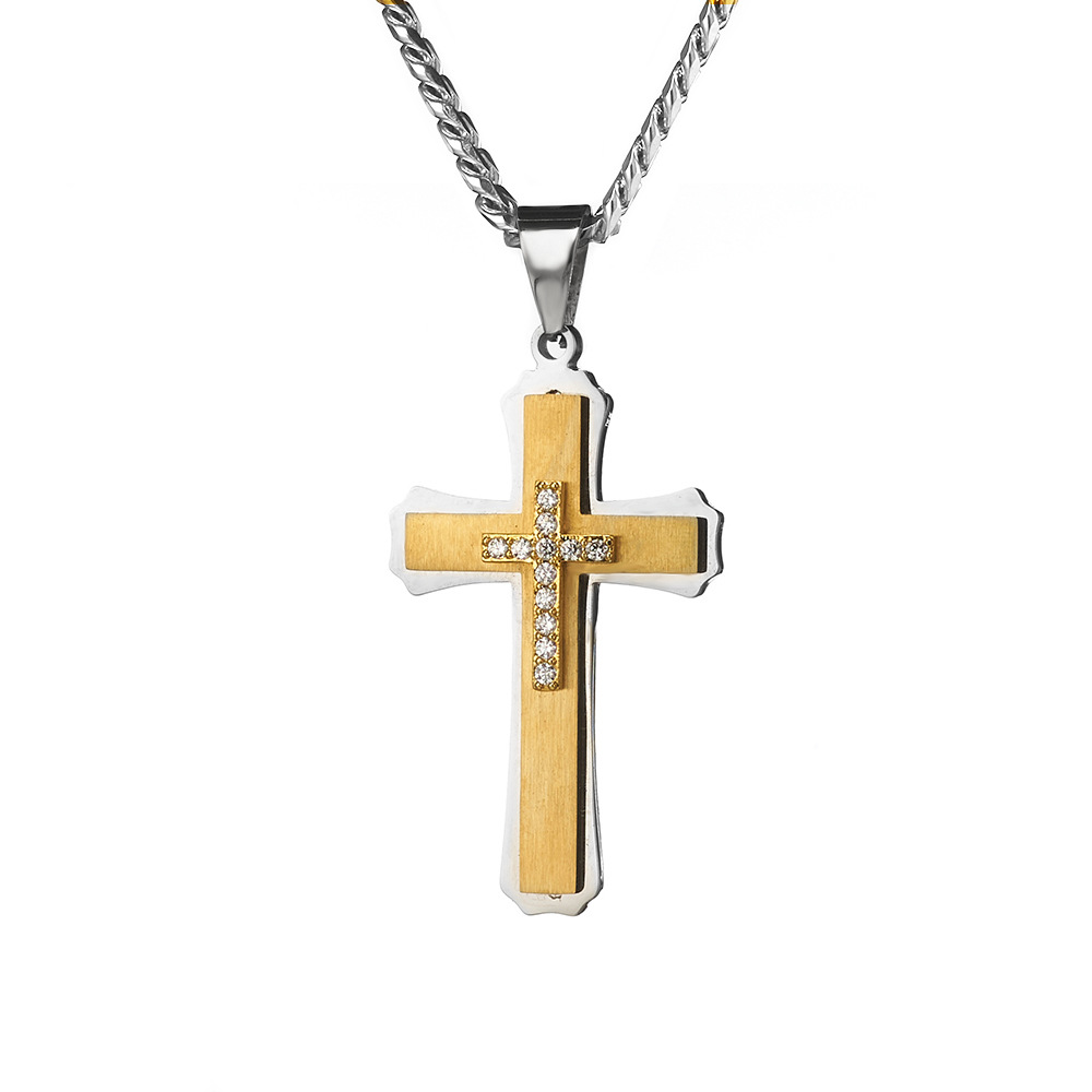 20g Weight 304 Stainless Steel Pendant Material Zircon Inlay Material Pendant Necklace Classification 304 Stainless Steel Chain Material 1 Piece Quantity Holiday, Daily Occasion 304 Stainless Steel Material Cross Pattern Unisex Gender Inlay Design Basic, Modern Style, Classic Style Style Basic Modern Style Classic Style Cross 304 Stainless Steel Inlay Zircon Unisex Pendant Necklace 14