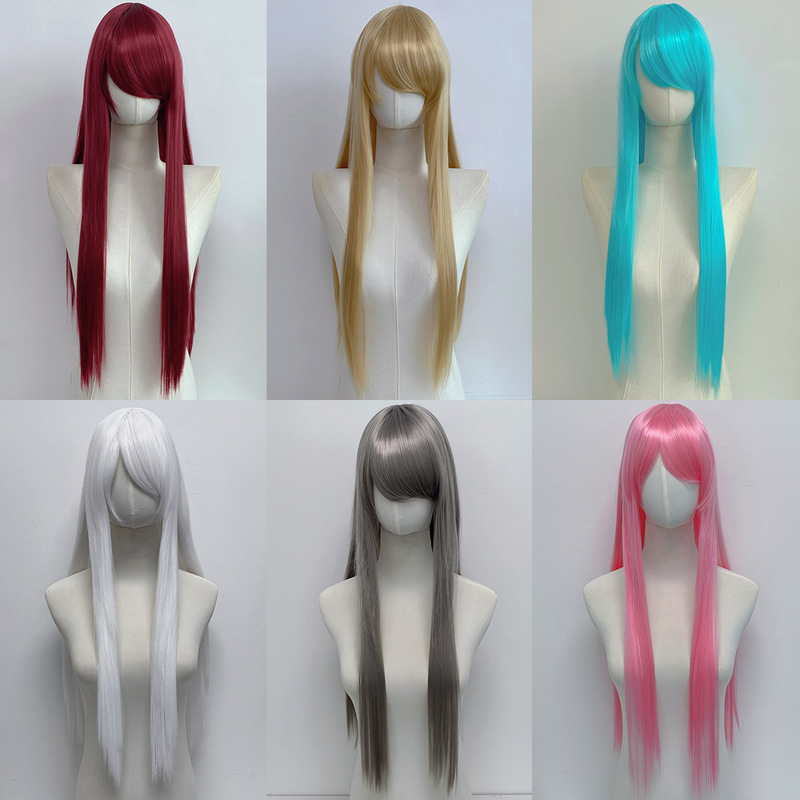 AliExpress universal cosplay wig 32-inch colorful long straight hair high-temperature fiber headpiece European and American style anime cosplay AliExpress universal cosplay wig 32-inch colorful long straight hair high-temperature fiber headpiece European and American style anime cosplay