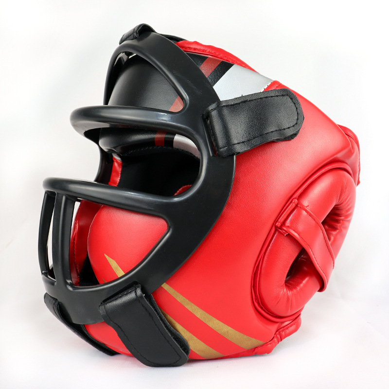 Boxing Helmet Sanda Muay Thai Fighting Competition Head Protector Head Protector Removable Mask Head Protector Sanda Protector
