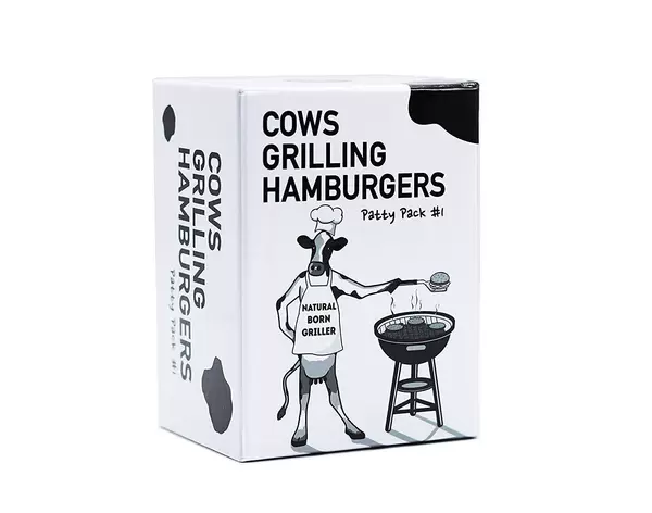 Cows grilling hamburgersCows grilling hamburgers